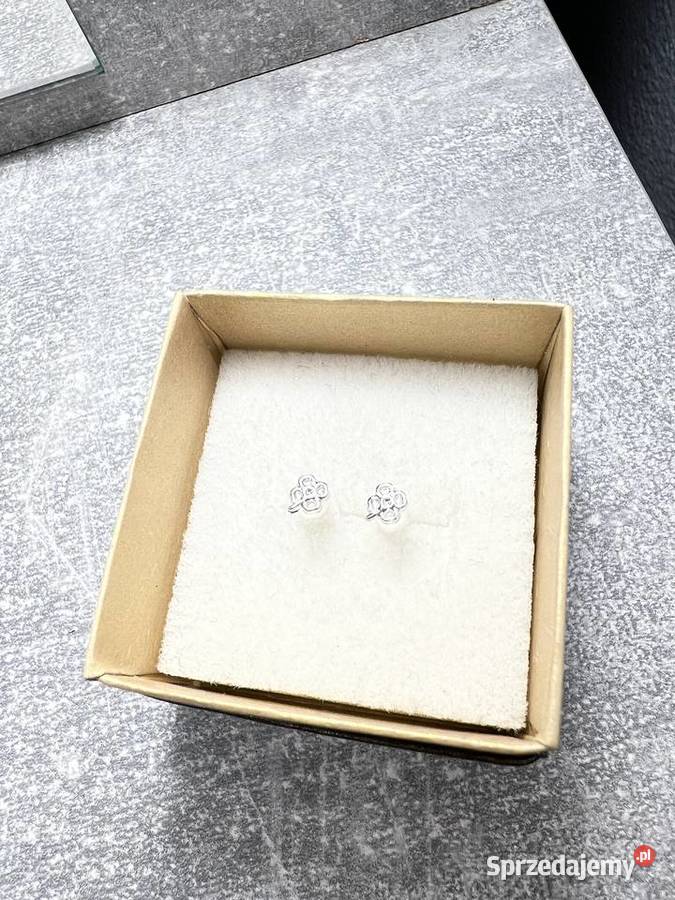 Kolczyki srebrne koniczyny koniczyna Jasło