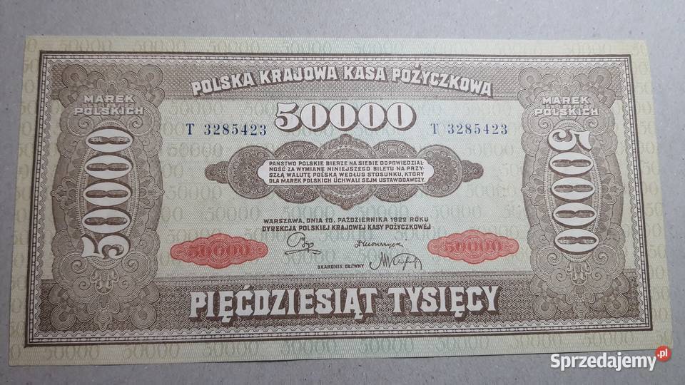 RZADKOŚĆ 50000 MAREK POLSKICH 1922 s T UNCUNC mazowieckie