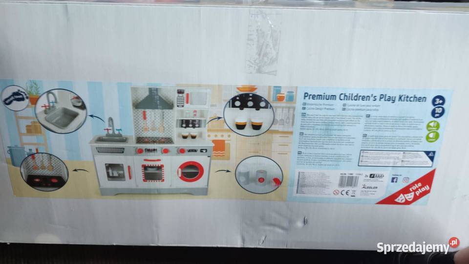 Duża drewniana kuchnia z akcesoriami Książ Wielkopolski