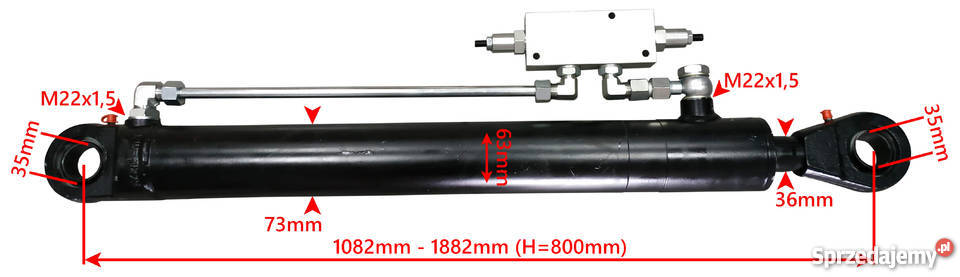 Siłownik CJ2F 63x36 800 z zaworem regulowanym 38 Solec Kujawski