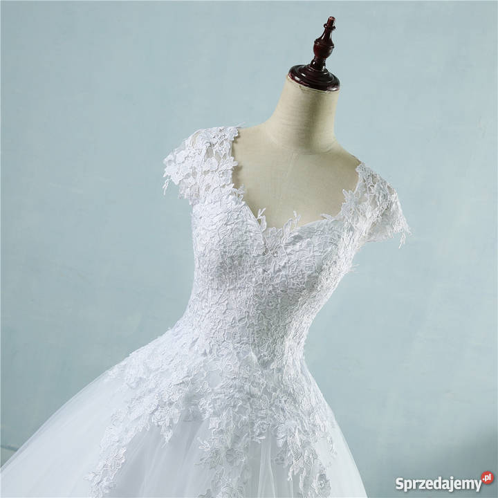 Suknia ślubna wiązana z koronką 38 M 44 XXL dolnośląskie