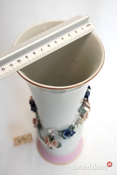 Wazon kwiaty relief recznie zdobiony porcelana lubelskie Lublin