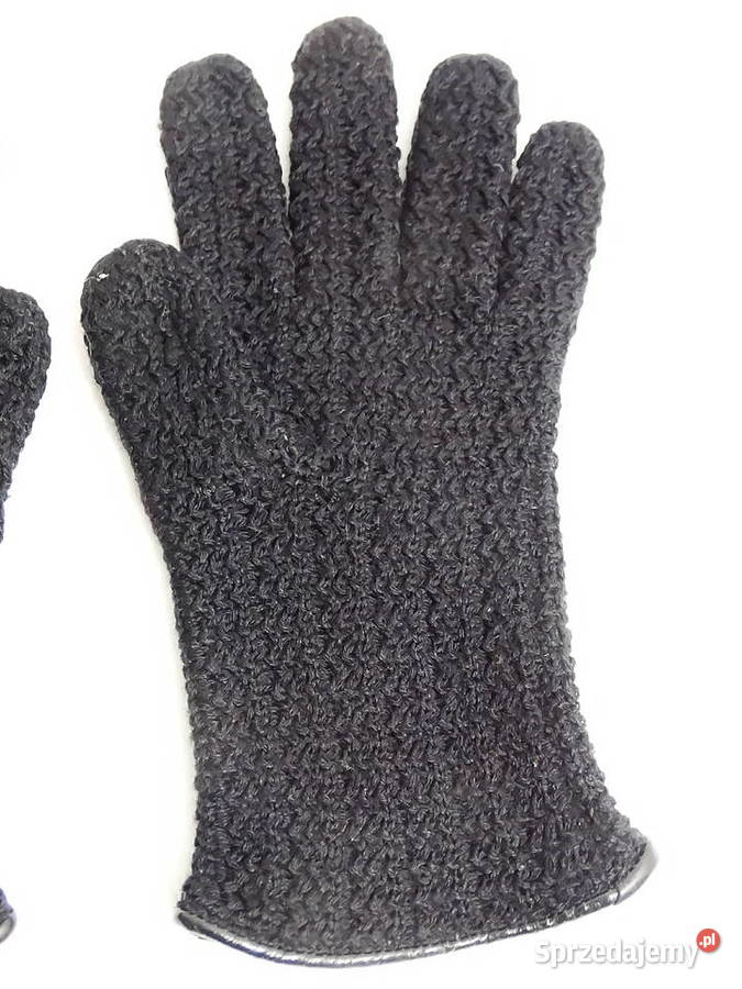 Rękawiczki zimowe damskie materiałowe czarne SM Biłgoraj