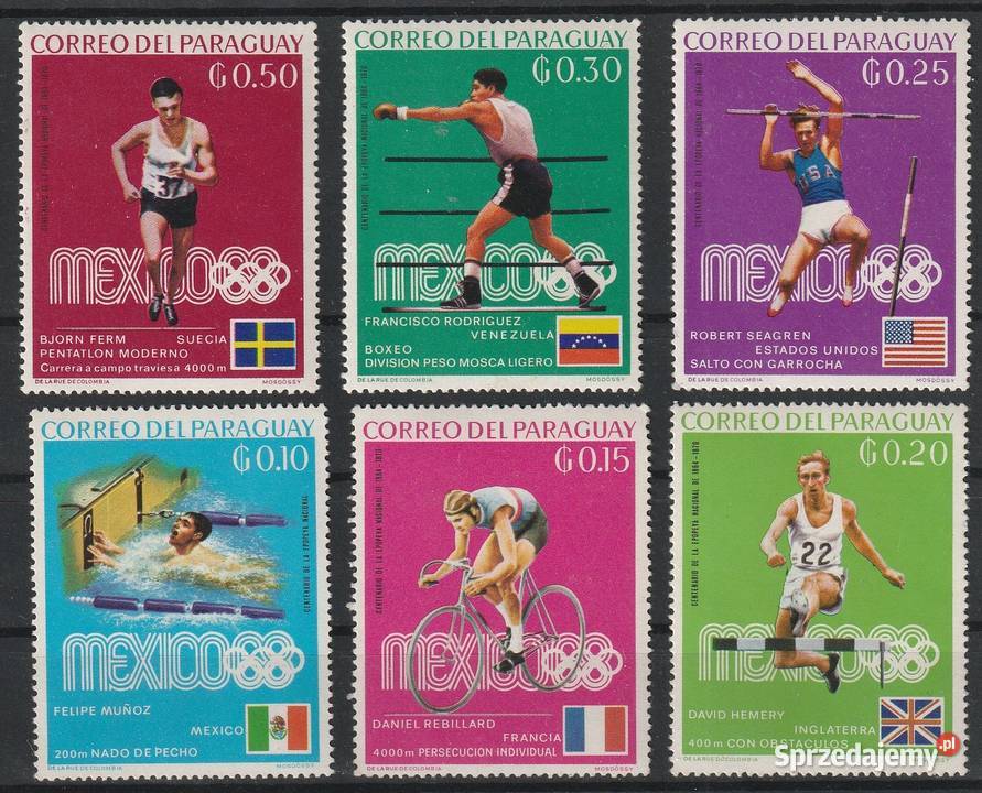 PARAGWAJ OLIMPIADA MEKSYK 1968 CZYSTE łódzkie Łódź