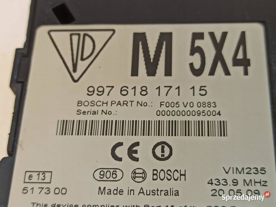 PORSCHE BOXSTER MODUŁ IMMOBILISERA 99761817115 osobowe dolnośląskie