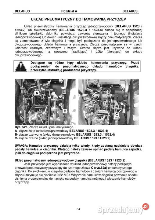 BELARUS MTZ 1523 I POCHODNE instrukcja obsługi Stalowa Wola