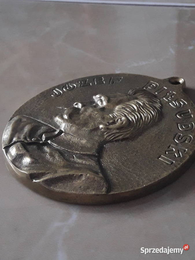 Plakietka mosiężna Józefa Piłsudskiego Janów Lubelski