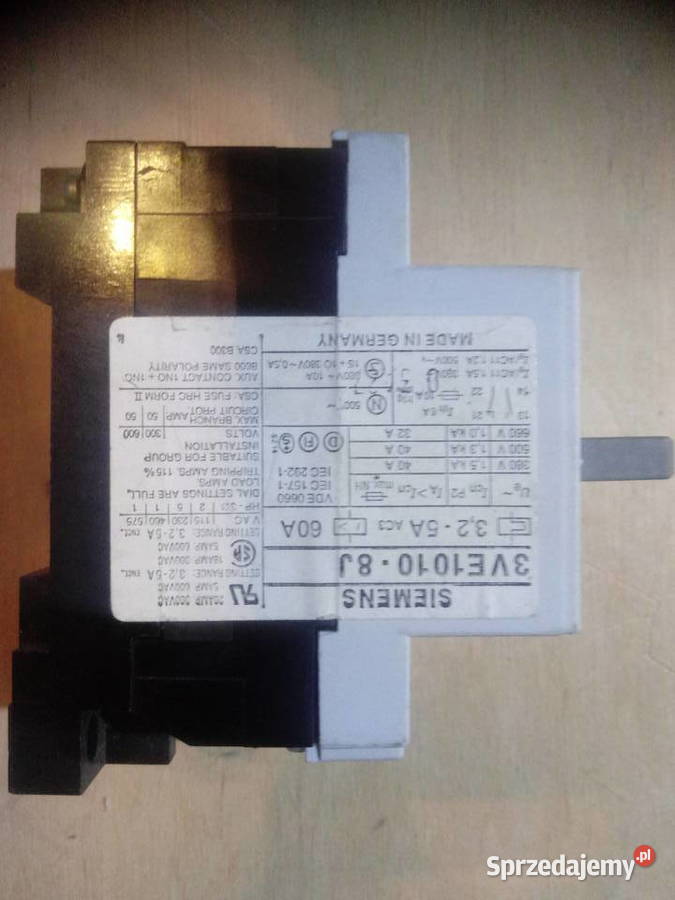 Wyłącznik ochronny silnika SIEMANS 3VE10108J Poznań