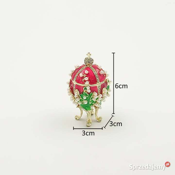 Jajko faberge pojemniki szkatułka małe czerwone Zawiercie