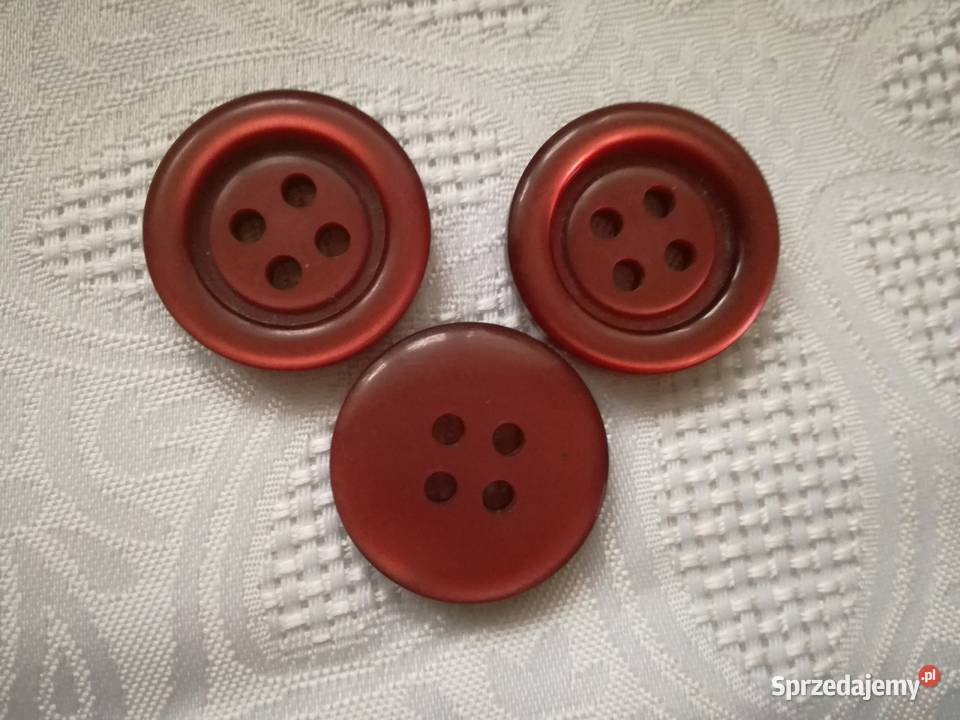 Guziki okrągłe średnica 29Ciemnoczerwone Łódź