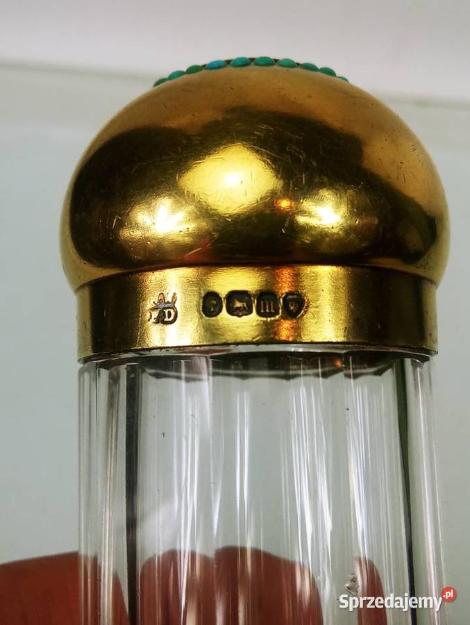 Flakon kosmetyczny Flakon Srebro Anglia 1867 Antyki Nowa Sól