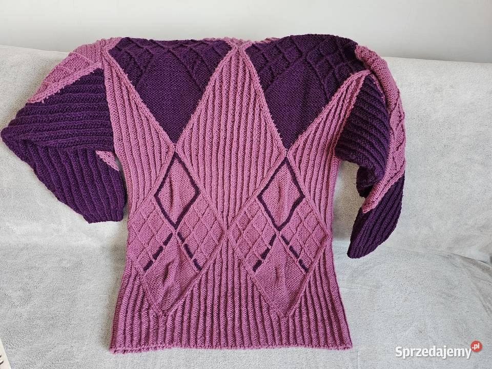 Sweter damski owersize r L do XXL Robota ręczna Oświęcim