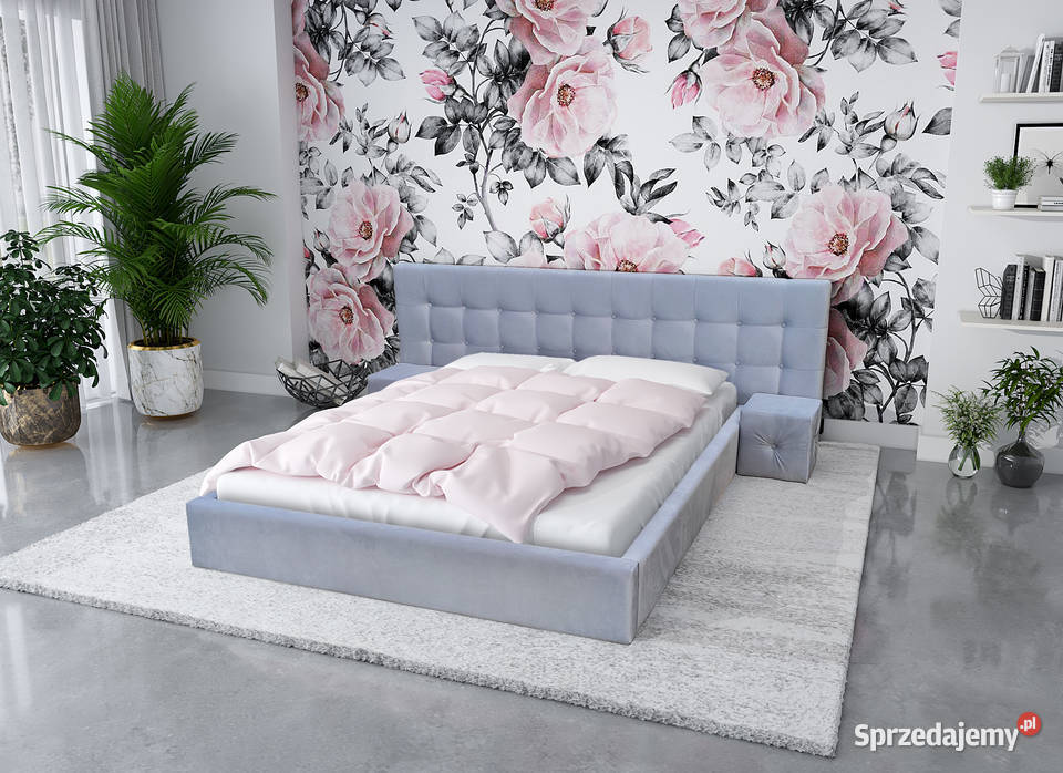 Tapicerowane, pikowane, nowoczesne łóżko Roma 160x200