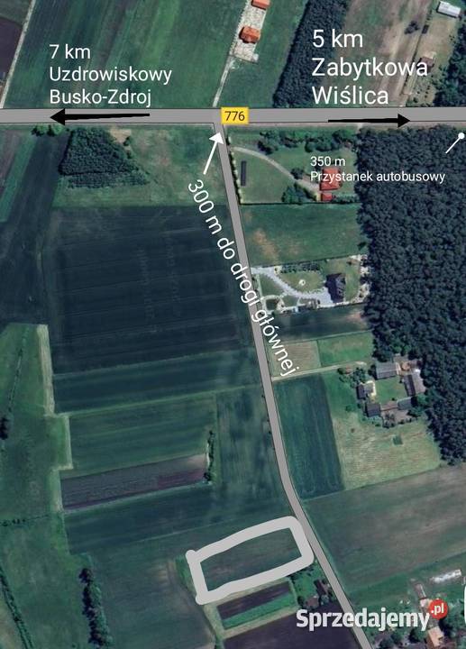 Działka Lesie 7 Uzdrowiska BuskoZdrój 30ar 60ar 30m Sprzedaż Kobylniki sprzedam