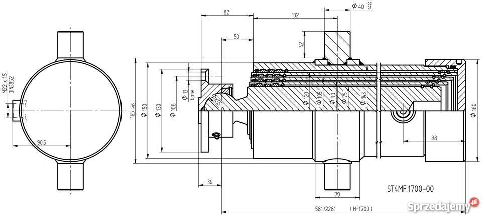 SIŁOWNIK CYLINDER PRZYCZEPY NOWY SKOK 1700 12TON Solec Kujawski