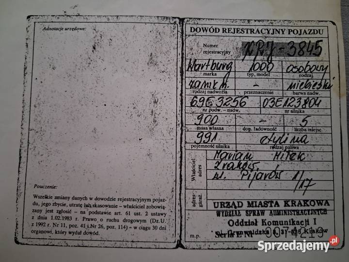 WARTBURG 1000 1963r Rok produkcji 1963 Sobolów