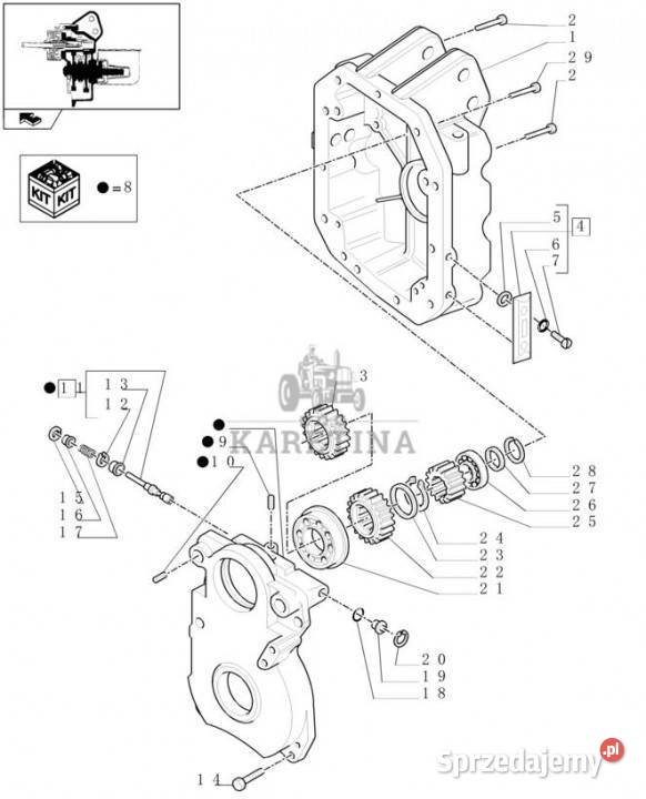 Holland T6010 T6070 Koło zębate z22 87373866 Jastrzębniki