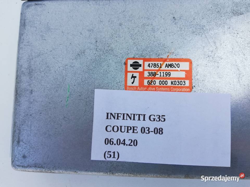 MODUŁ STEROWNIK ABS INFINITI G35 COUPE osobowe Nowy Tomyśl sprzedam