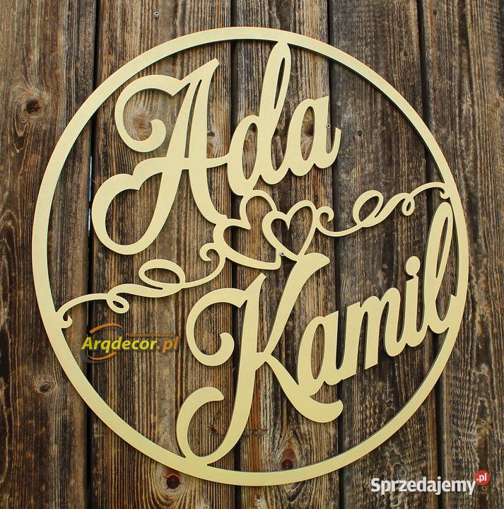 Duże koło z imionami pary młodej dekoracje