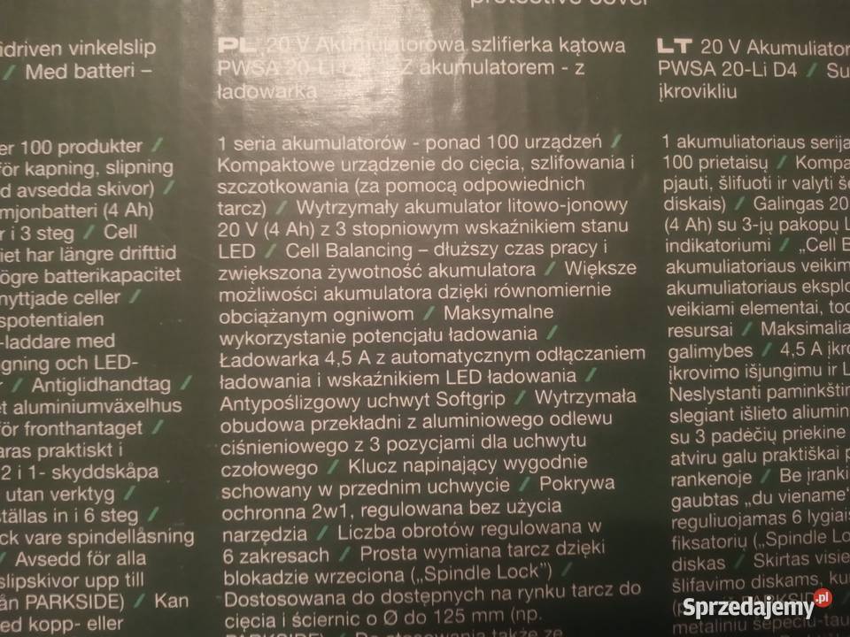 szlifierka PARKSIDE aku4ahładowarka NOWA łódzkie Radomsko