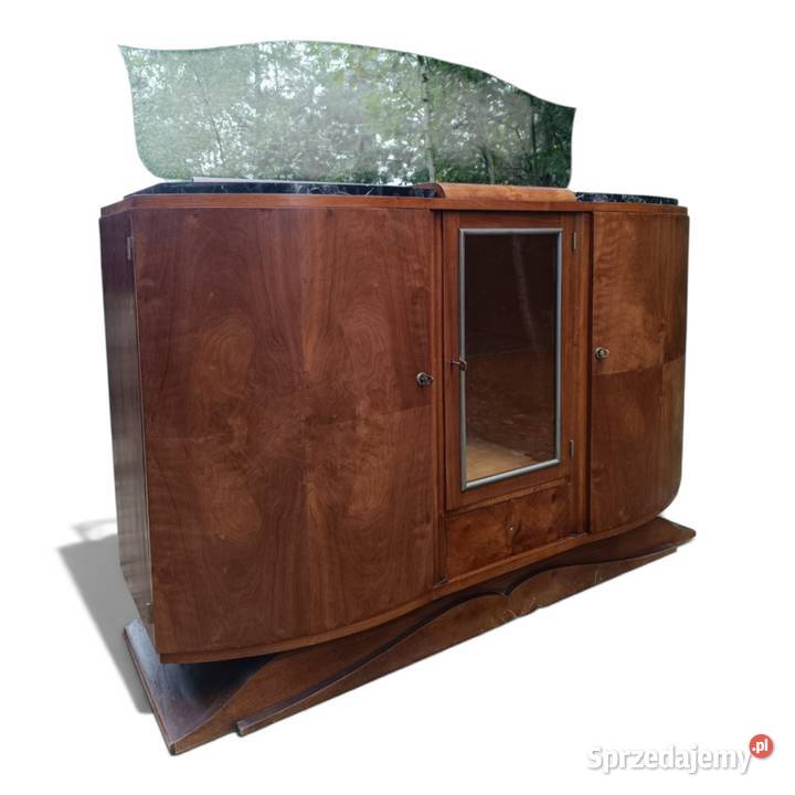 Francuski bufet Art Dco czarny marmur 50cm Gdynia