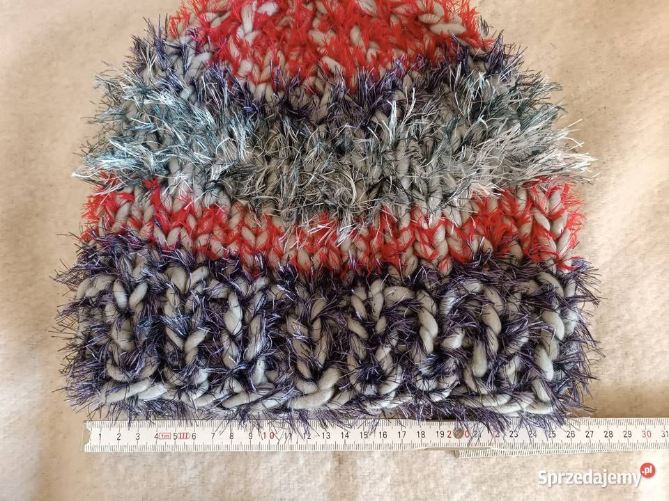 Czapka puchata handmade Elz8 Otwock sprzedam