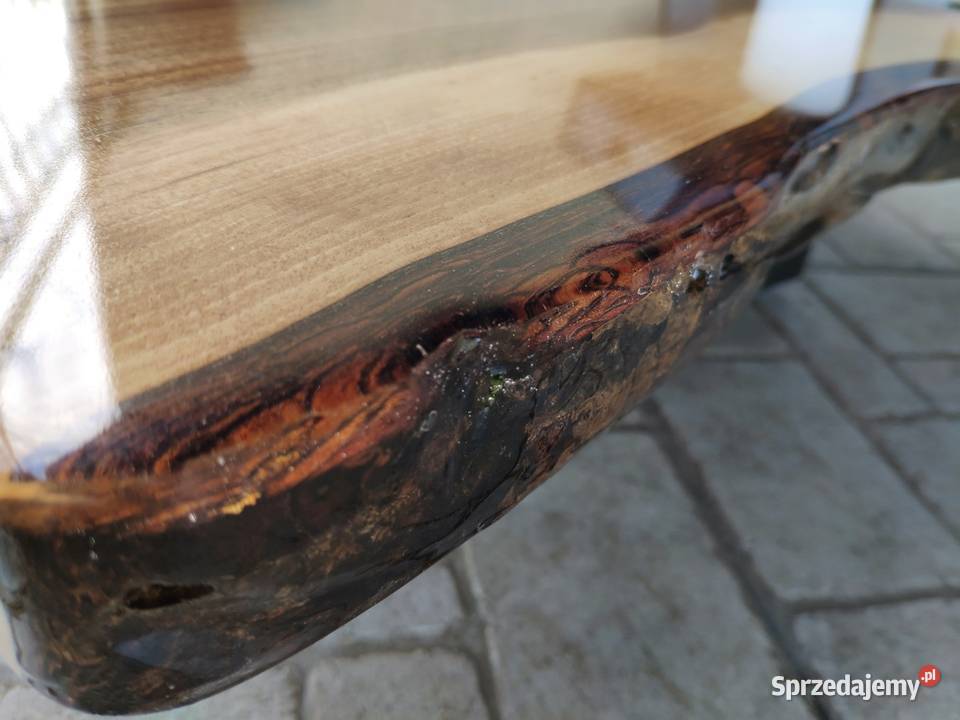 Blat stolik monolit orzech live edge deska żywic Zembrzyce
