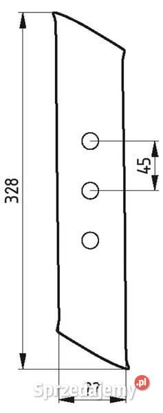 Dłuto lemiesza prawe MP293 pasujące do Rabe Kamionna