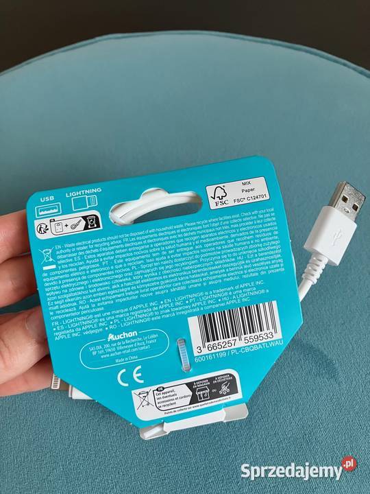 Nowy kabel USB do ładowarki Qilive 1m Iphone Ładowarki Nisko