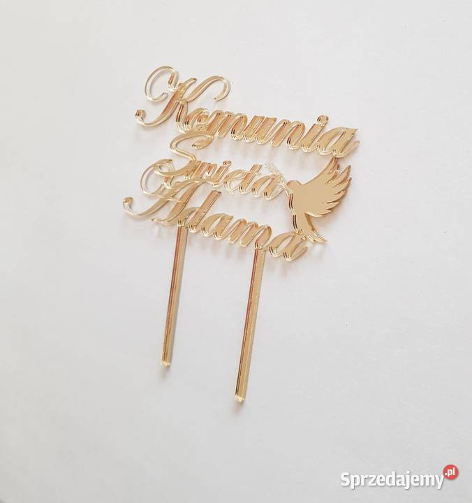 Topper komunia złoty imię dziecka Częstochowa sprzedam