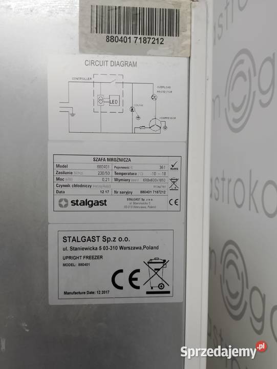 Szafa mroźnicza lakierowana 361 l Stalgast dolnośląskie Wrocław