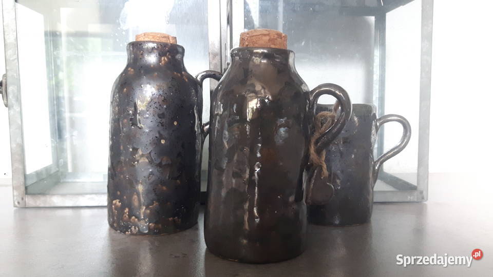 Zestaw naczyń ceramicznych ręcznie wykonanych Rękodzieło