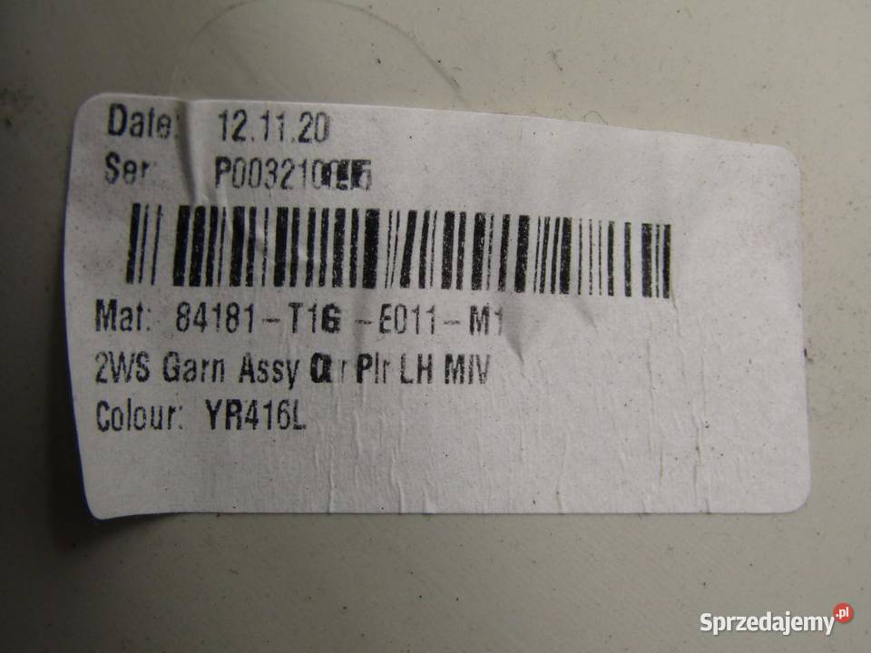 OSŁONA POSZYCIE SŁUPKA LEWY TYŁ TYLNE HONDA CRV osobowe