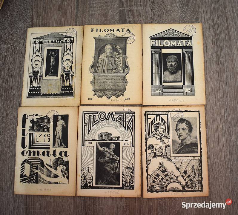 Filomata rocznik 1930 komplet 12 sztuk Stan Antykwariat Chełmno
