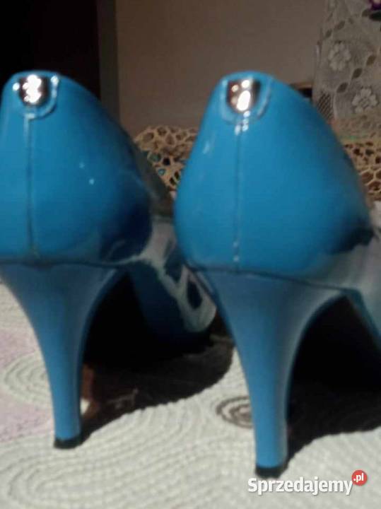 CZÓŁENKA szpilki niebieskie 37 Czółenka