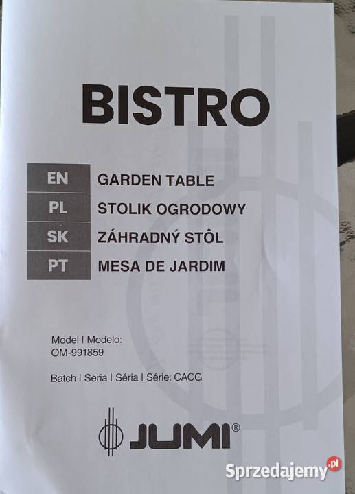 JUMI stolik ogrodowy 60x70 NOWY szklany blat 60cm Ełk