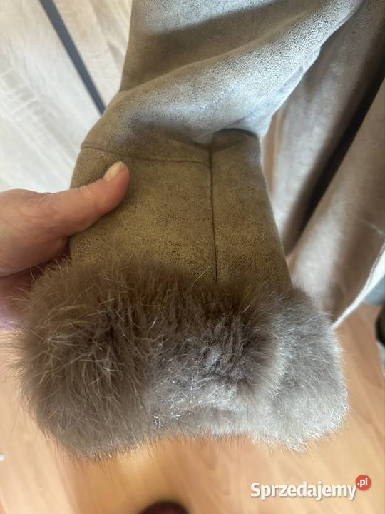 Kożuch kożuszek damski skóra naturalna obszyty Skóra naturalna  Gliwice