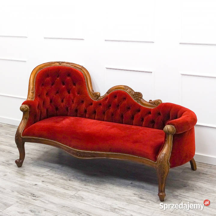 Bordowy SZEZLONG LUDWIK stylowa SOFA Kalisz