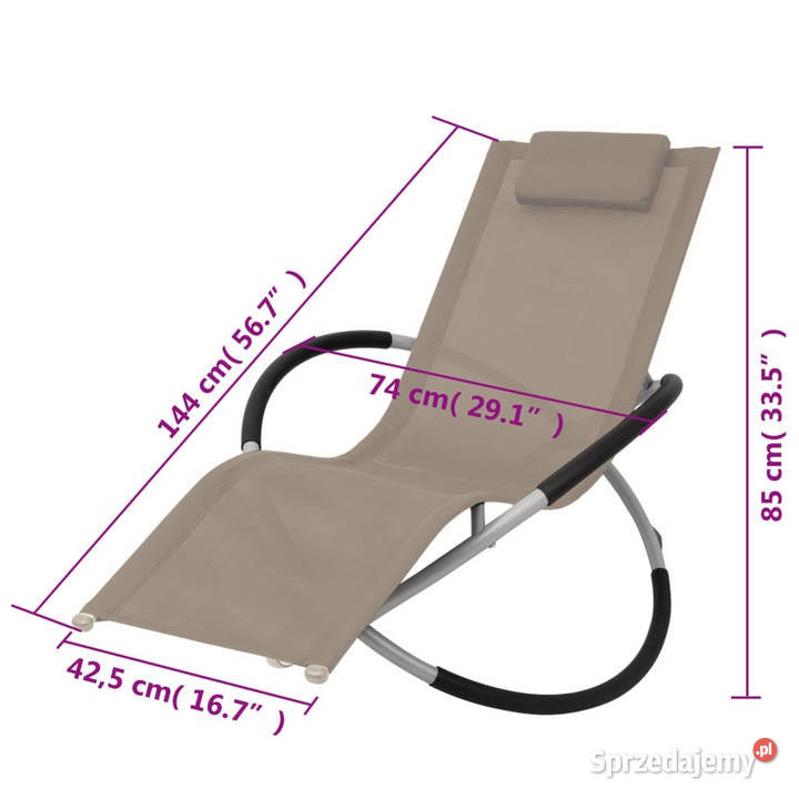 Leżak z geometryczną ramą stalowy taupe WM47775 mazowieckie Warszawa sprzedam
