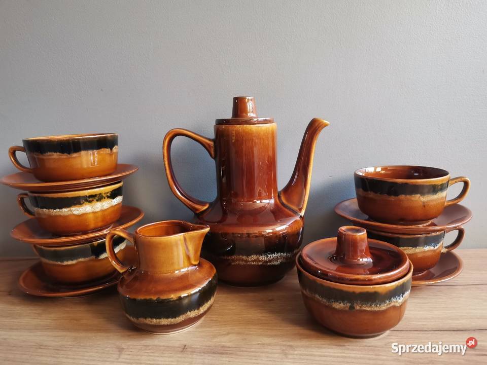 Stary serwis kawowy Agat porcelit Mirostowice Antyki, Sztuka, Kolekcje śląskie