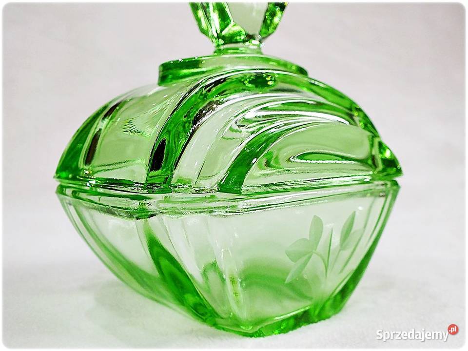 Karafka Perfumetka Szkło Uranowe z lat 30tych Żary sprzedam
