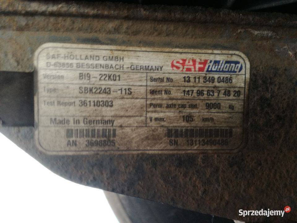 Oś naczepy Saf Intrax wachacz B19 22K01 SBK2243 Osiek