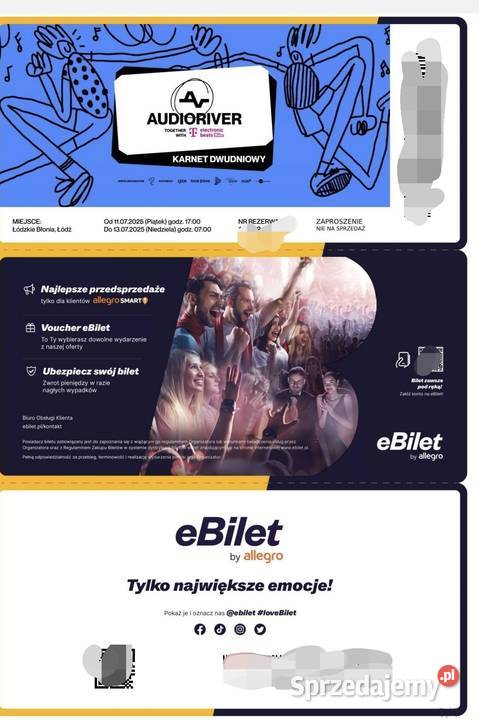 Audioriver 2 Bilety Karnet 2 dniowy 1112 Lipiec łódzkie Łódź