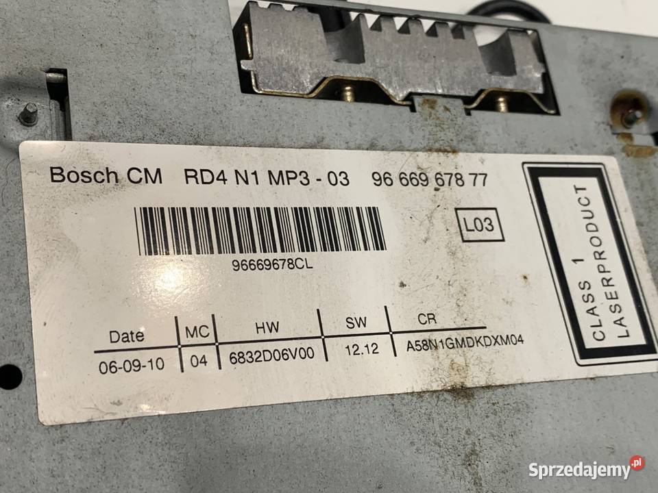 RADIO CITROEN C3 PICASSO 9666967877 ODTWARZACZ