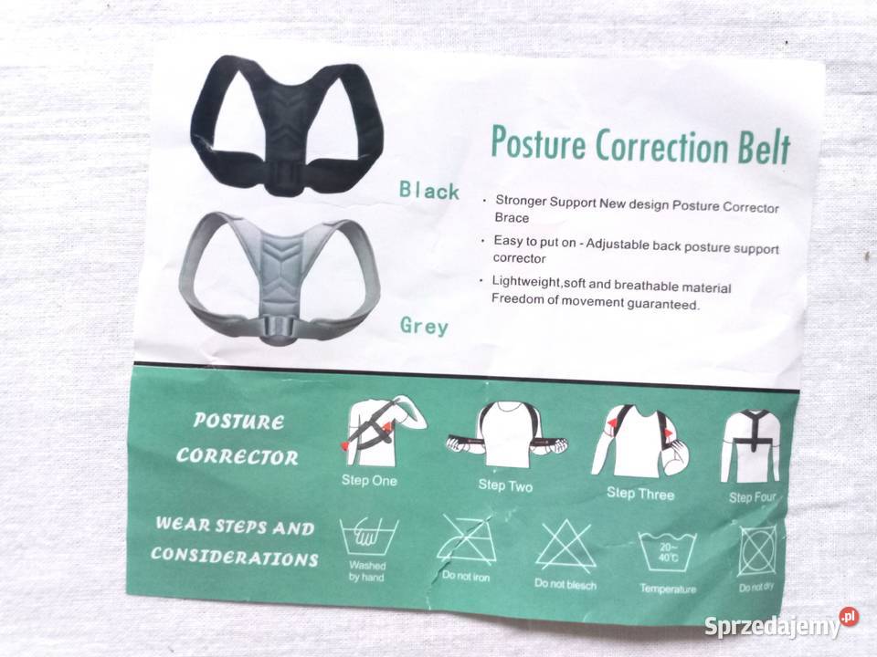 Korektor postawy Pas regulowany Szary r L Unisex Białystok