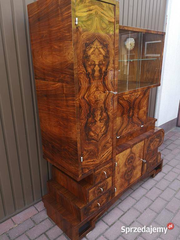 Witryna Barek ARTDECO Unikat Politura Orzech wielkopolskie sprzedam
