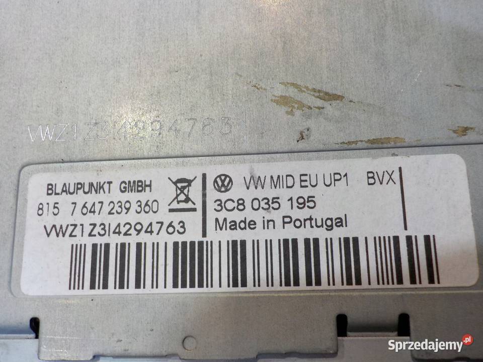 VW TOURAN I LIFT 20 TDI 09r radio CD 3C8035195 Radioodtwarzacze