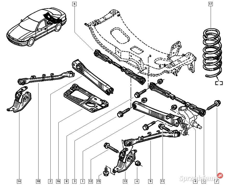 Wahacz wzdłużny tylny prawy Renault Safrane Rok produkcji 2000