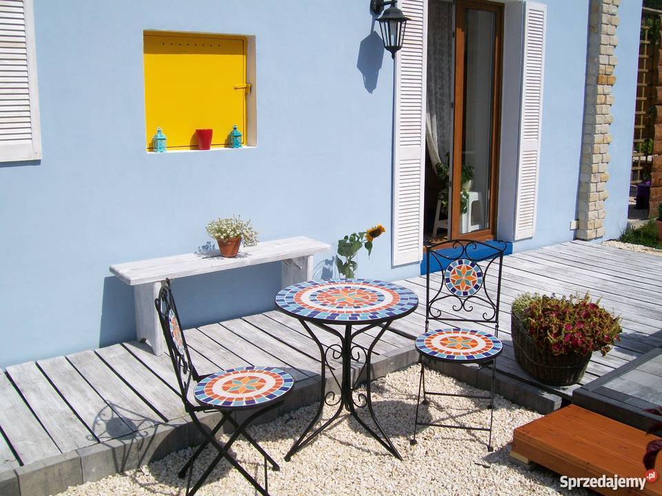 zestaw balkonowy stół2 krzesła mozaika taras Bosutów