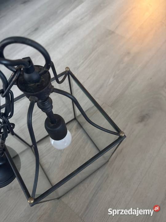 Frantzen lampa industrialna z mosiądzu i szkła Lampy wiszące Długopole-Zdrój